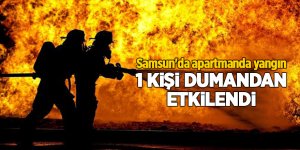 Samsun'da apartmanda yangın