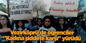 Vezirköprü'de öğrenciler "Kadına şiddete karşı" yürüdü
