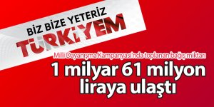 Milli Dayanışma Kampanyası'nda toplanan bağış miktarı 1 milyar 61 milyon liraya ulaştı