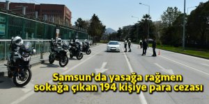 Samsun'da sokağa çıkan 194 kişiye para cezası verildi