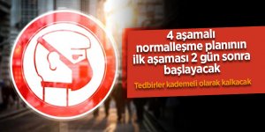 4 aşamalı normalleşme planının ilk aşaması 2 gün sonra başlayacak