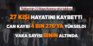 Türkiye'nin 22 Mayıs Korona virüs tablosu