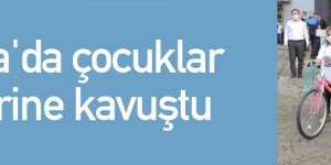 Çarşamba'da çocuklar bisikletlerine kavuştu