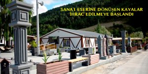 Büyükşehirin sanat eserine dönüştürdüğü kayalar ihrac edilmeye başlandı