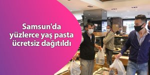 Samsun'da yüzlerce yaş pasta ücretsiz dağıtıldı - samsun haber