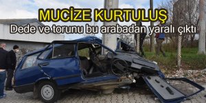 Samsun'da otomobil direğe çarptı: 2 yaralı