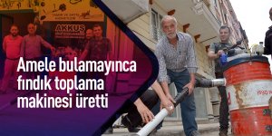 Amele bulamayınca fındık toplama makinesi üretti 