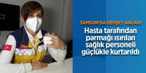Hasta tarafından parmağı ısırılan sağlık personeli güçlükle kurtarıldı - samsun haber