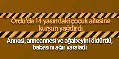 Ordu'da 14 yaşındaki çocuk ailesine kurşun yağdırdı