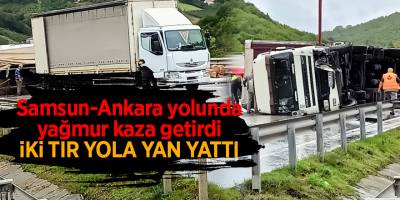 Samsun-Ankara yolunda yağmur kaza getirdi - samsun haber