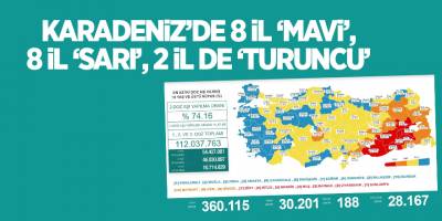 Karadeniz’de 8 il ‘mavi’, 8 il ‘sarı’, 2 il de ‘turuncu’
