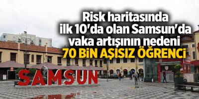 Risk haritasında ilk 10'da olan Samsun'da vaka artışının nedenini  70 bin aşısız öğrenci