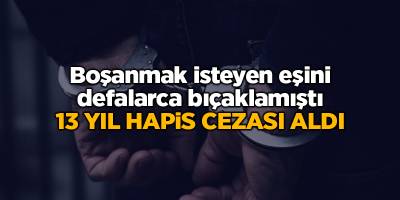 Boşanmak isteyen eşini defalarca bıçaklamıştı 13 yıl hapis cezası aldı