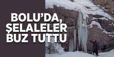 Bolu’da, şelaleler buz tuttu