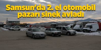 Samsun'da 2. el otomobil pazarı sinek avladı