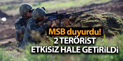 MSB duyurdu! 2 terörist etkisiz hale getirildi
