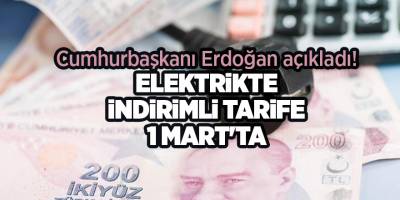 Cumhurbaşkanı Erdoğan açıkladı! Elektrikte indirimli tarife 1 Mart'ta