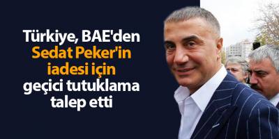 Türkiye, BAE'den Sedat Peker'in iadesi için geçici tutuklama talep etti