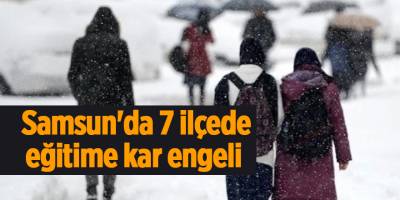 Samsun'da 7 ilçede eğitime kar engeli - samsun haber