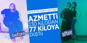 Azmetti, 230 kilodan 77 kiloya düştü
