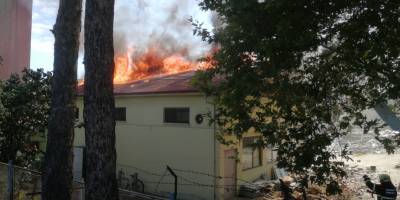 Samsun KYK lojmanlarında yangın