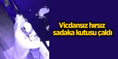 Vicdansız hırsız sadaka kutusu çaldı