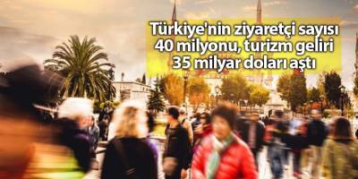 Türkiye'nin ziyaretçi sayısı 40 milyonu, turizm geliri 35 milyar doları aştı