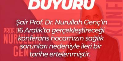 Canik'te Nurullah Genç konferansı ertelendi