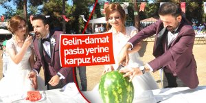 Gelin-damat pasta yerine karpuz kesti