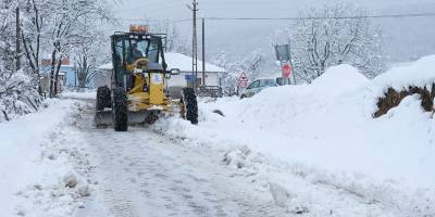 Tekkeköy kırsalı beyaza büründü