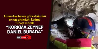 Alman kurtarma görevlisinden enkaz altındaki kadına Türkçe moral: “Korkma Zeynep Daniel burada”
