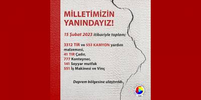 TOBB'dan deprem bölgesine 3 bin 312 tır yardım malzemesi