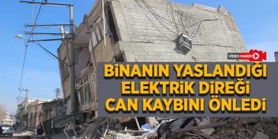 Binanın yaslandığı elektrik direği can kaybını önledi