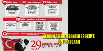 Atakum Belediyesi’nden 29 Ekim’e özel program