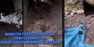 Mehmetçik teröristlerin inlerine girmeye devam ediyor: Hakurk’ta büyük mühimmat ele geçirildi