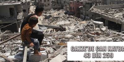 Gazze’de can kaybı: 43 bin 259
