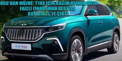 Togg’dan müjde: T10X için kasım ayında sıfır faizli finansman desteği 800 bin TL’ye çıktı