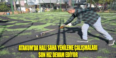 Atakum’da halı saha yenileme çalışmaları son hız devam ediyor