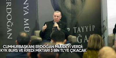 Cumhurbaşkanı Erdoğan müjdeyi verdi: KYK burs ve kredi miktarı 3 bin TL’ye çıkacak