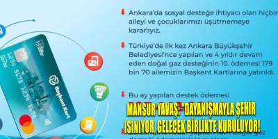 Mansur Yavaş: "Dayanışmayla Şehir Isınıyor, Gelecek Birlikte Kuruluyor!"