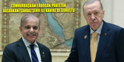 Cumhurbaşkanı Erdoğan, Pakistan Başbakanı Şahbaz Şerif ile Kahire’de görüştü
