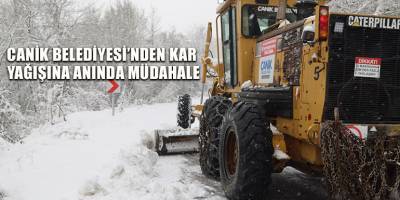 Canik Belediyesi'nden Kar Yağışına Anında Müdahale