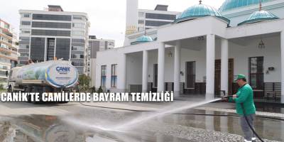 Canik'te Camilerde Bayram Temizliği