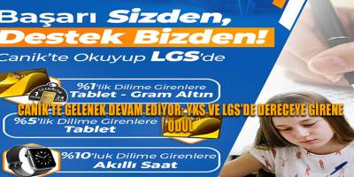 Canik';te Gelenek Devam Ediyor: YKS ve LGS'de Dereceye Girene Ödül