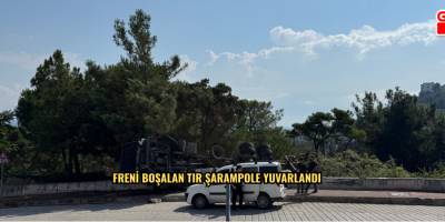 Samsun’da Faciadan Dönüldü! Freni Boşalan Tır Şarampole Yuvarlandı