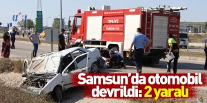 Samsun'da otomobil devrildi: 2 yaralı