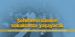 Samsun'da bazı sokaklara şehitlerin isimleri verilecek